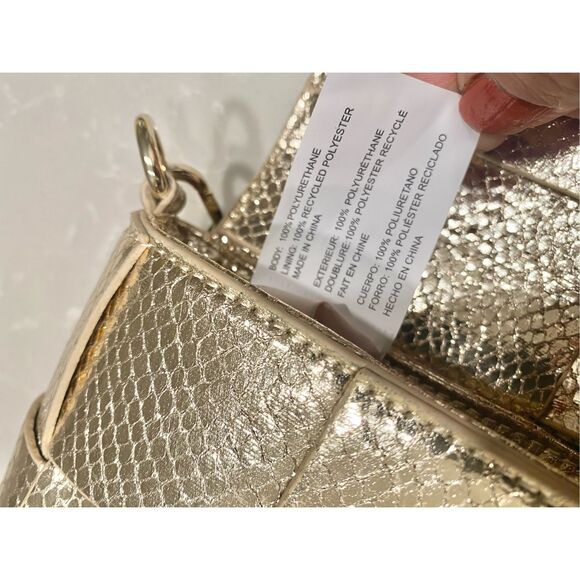 Steve Madden Woven Metallic Snake Clutch Bag NWOT
